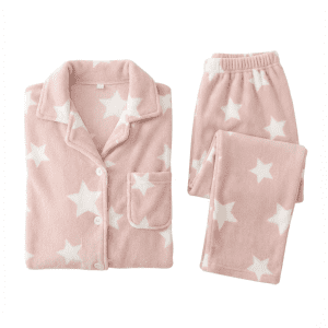 Coral fleece star pajamas - Soft pink