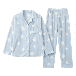 Coral fleece star pajamas - Baby blue